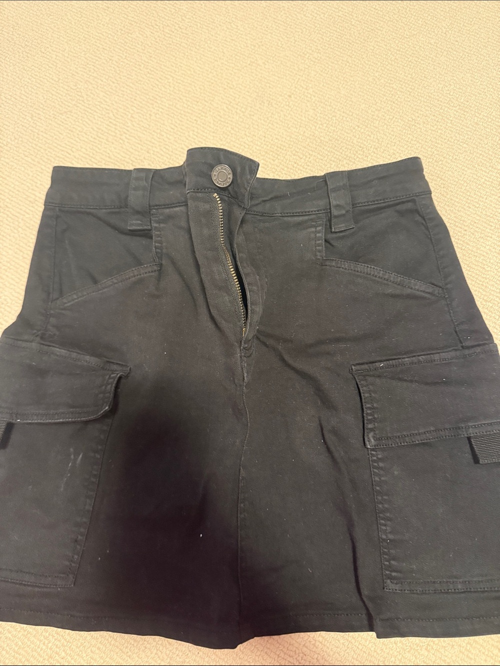 Garage Black Cargo Mini Skirt